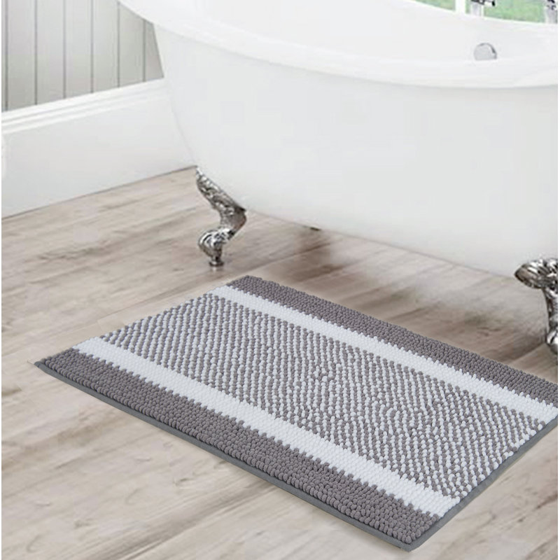Rosecliff Heights Kailyn Striped Chenille Bath Rug & Reviews Wayfair
